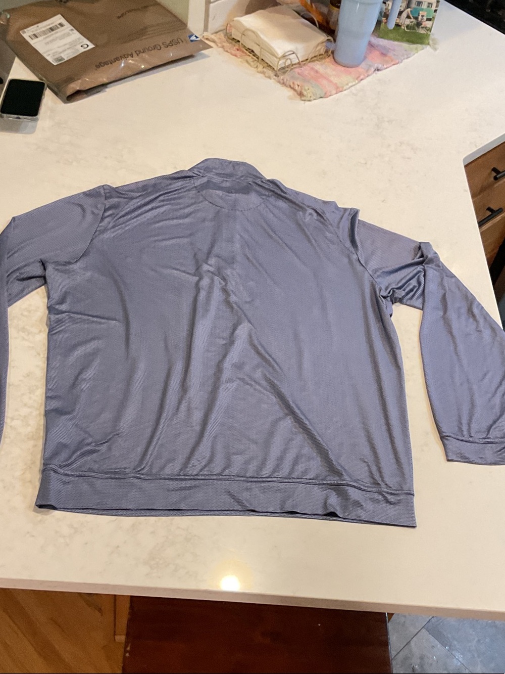 Johnny- O Men's Quarter-Zip Long Sleeve performance twilight Blue large NWOT - Picture 11 of 16
